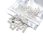 INSPIRELLE 100pcs Heishi Beads 4mm Long-Lasting Disc Brass Rondelle Spacer Beads Silver Plated Flat Round Shape Jewelry Metal Spacers for Bracelet Necklace Jewelry Making - color: Silver, size: 4mm