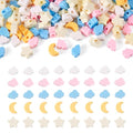 200Pcs Polymer Clay Beads Candy Moon Star Cloud Bead Colorful Slice Loose Spacer Beads for DIY Friendship Bracelet Necklace Earring Phone Strap Charm Keychain Jewelry Making - color: Mixed Color-Cloud