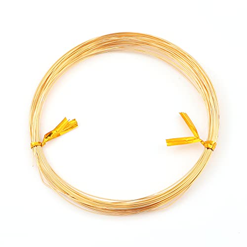 BEADIA 18K Gold Plated Wire 0.5mm 10 Meters Bead Cord for Bracelet Necklace Charm Beading Jewelry Making Findings - size: 0.5mm, style: 18K Gold