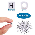FASHEWELRY 300Pcs Cube White Acrylic Letter Beads 6x6mm Letter H Alphabet Beads for DIY Bracelet Necklace Jewelry Making - color: Letter H, size: 6x6x6mm