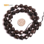 GEM-Inside Natural 10mm Smoky Quartz Gemstone Loose Beads Faceted Cambay Crystal Energy Stone Power for Jewelry Making 15" - color: Smoky Quartz, size: 10mm
