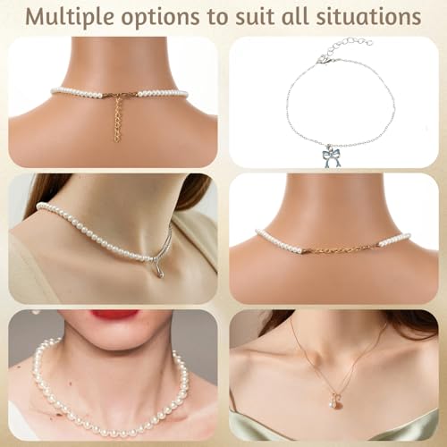 100 Pcs Extender Chain for Jewelry Making, Silver and Gold Extension Tails for Necklace, Necklace Extender, 5 Cm Removable Chain Extenders for Bracelets, Anklets