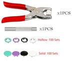 Snap Button Kit Sets, 200 Sets Colorful 5 Claw Buckle with 6 Inch Plier and Alloy Stick for Clothing Leather Crafting Sewing (2)