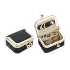 Royal Bagger Genuine Cow Leather Mini Jewelry Box Women's Coin Purse Solid Color Kiss Lock Change Pouch Casual Style Small Storage Bag for Women 1894 (New Black1) - color: New Black1