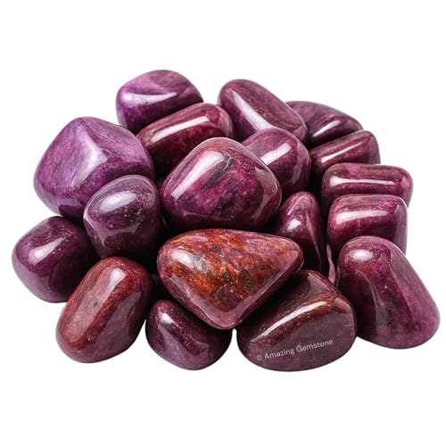 Amazing Gemstone Ruby Crystal Tumbled Stones Polished Rocks - Natural Gem Stones for Healing - DIY Crystals for Protection (1 Piece) - color: Ruby