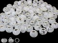 White European Craft Beads for Jewelry Making - Large Hole Resin Beads for DIY Charm Bracelets, 140pcs 14mm Rondelle Slide Charms (PT412) - color: PT412 White Mica-shaped bead