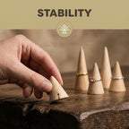 6Pcs Wood Ring Holder 3 Sizes Wooden Cone Display Stand for Men Womens Jewelry Engagement Wedding Ring Organizer Freestanding Vanity Kitchen Display Mens Accessories