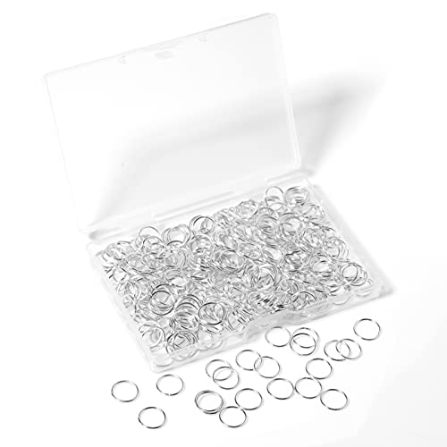 300Pcs 10mm Open Jump Rings Silver Plated Jump Rings for Jewelry Making Single Ring Bulk for DIY Craft Earring Necklace Bracelet Pendant Choker Jewelry Making Findings and Key Ring Chain - color: Silver, size: 10mm