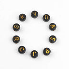 1200pcs Black Letter Beads for Bracelets Round Acrylic Black and Gold Alphabet Beads 4x7mm for Jewelry Making - color: 1200pcs black gold letter