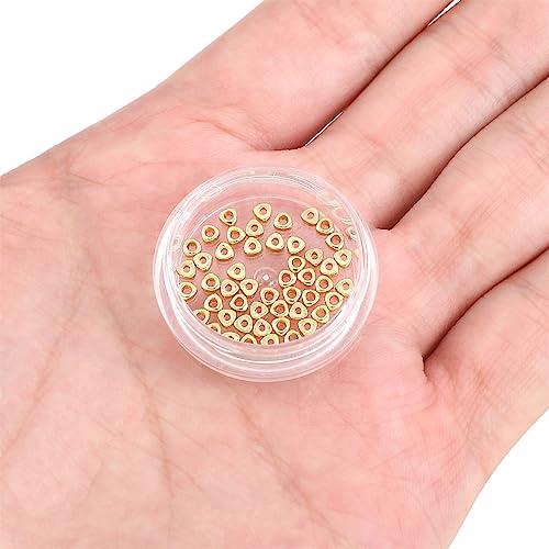 BEADIA 14K Gold Plated Triangle Spacer Beads 2.5x1.5mm 50pcs for Jewelry Making Findings Non Tarnish - color: 14K Gold, size: 2.5x1.5mm Triangle