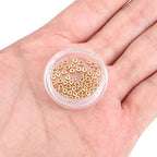 BEADIA 14K Gold Plated Triangle Spacer Beads 2.5x1.5mm 50pcs for Jewelry Making Findings Non Tarnish - color: 14K Gold, size: 2.5x1.5mm Triangle