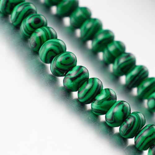 5x8mm Beads Rondelle Spacer Loose Beads for Jewelry Making DIY Crafts Design Handcraft Making 1 Strand 15.5"(Green Malachite) - color: Green Malachite