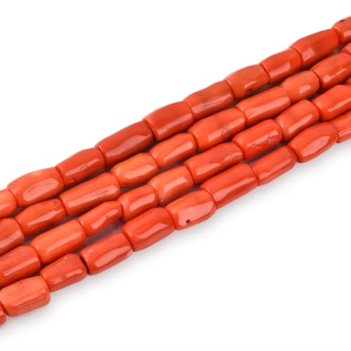 8-10mm*13-18mm Orange Coral Gemstone Freeform Column Semi Precious Loose Beads for Jewelry Making 15.5inch - color: OrangeFreeform Column 8-10mm*13-18mm