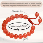 Amazing Gemstone Cherry Quartz Bracelet, Gifts For Men & Women - Protection Healing Crystal Bracelet - 8mm Gemstone Beaded Adjustable Bracelet, Pulseras Para Hombres Mujer Stocking Stuffers - color: Cherry Quartz