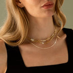 3PCS Gold Necklaces for Women,Chunky Statement Gold Plated Necklace Stack Layered Sterling Silver Herringbone Chains for Women Dainty Trendy Silver Chains Stacked Jewelry Gifts - color: gold stack necklace set