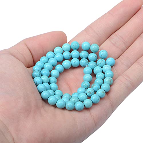 AD Beads Natural Gemstone Round Loose Beads 15" for Bracelet Necklace Earrings Jwelery Making Crafts DIY (4mm, Blue Turquoise) - color: Blue Turquoise, size: 4mm