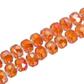 PATIKIL 75 Pcs 8mm OD 5mm Thick Crystal Glass Beads, Rondelle Crystal Beads Faceted Cut Gemstone Strand with Spacer Beads for Craft, Bracelet, Necklace, Orange - color: Orange