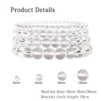 Vinswet 4pcs Beaded Bracelets for Women,Natural Healing Crystal Gemstones Bracelet,Anxiety Stress Relief Bracelet Handmade purple Jewelry Gifts for Women - color: Clear crystal