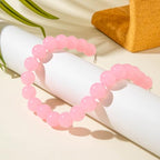 Chunky Acrylic Resin Beaded Necklace for Women Colorful Large Round Choker Adjustable Stack Acrylic Beads Necklace Resin Summer Party Jewelry - style: Pink