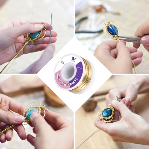 Square Brass Wire 14ga, 30ft – Yellow Gold Brass for Jewelry & Crafting - color: 14 Gauge(1.6x1.6mm)