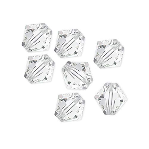 Perlin Preciosa Bohemian 3mm Crystal Glass Beads 100 pcs Czech Bicone Colorful Mix Beads for DIY Jewelry Making Double Cone Bead Bracelet Earring Necklace Crafting (Crystal Clear) - color: Crystal