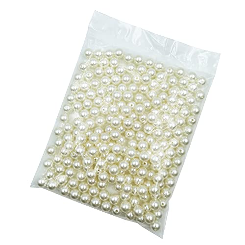 INSPIRELLE 220pcs 14mm Ivory Art Faux Pearl Beads ABS Round Loose Spacer Beads for DIY Craft Necklaces Bracelets Jewelry Making - color: Ivory, size: 14mm