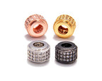 AD Beads Zircon Pave Rhinestones Rondelle Big Hole Bracelet Connector Spacer Beads 10pcs Mixed Color 6x7mm - color: 10pcs Mixed Color 3 Row Rondelle (6x7mm)
