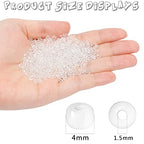 2200pcs Glass Seed Beads Bulk, 4mm 6/0 Pony Beads Bulk for Jewelry Making Mini Spacer Beads Loose Beads Craft Small Glass Seed Beads for DIY Bracelet Wrist (Transparent) - color: Transparent