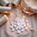 30 Pcs Crystal Glass Star Beads, Matte White 8mm Small Star Shape Crystal Lampwork Glass Loose Beads Lot for Jewelry Making DIY Jewelry Findings Beading Supplies