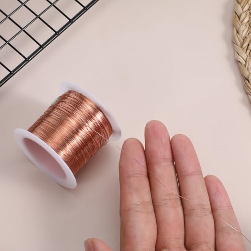 28 Gauge Bare Copper Wire 328 Feet Jewelry Wire 0.3mm Pure Copper Jewelry Beading Wires Soft Metal Plant Stem Tie for DIY Crafts Gardening Bonsai (Copper Tone)