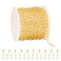 YOUBEIYEE 16.4 Feet Gold Plated Heart Link Chain for Jewelry Making Stainless Steel Chains Bulk on Spool - color: Flat Heart Gold