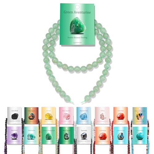 Vinswet 60pcs 6mm Green Aventurine Natural Stone Beads Round Genuine Real Stone Beading Loose Gemstones DIY Smooth Bead for Bracelet Necklace Earrings Jewelry Making - color: Green Aventurine, size: 6mm