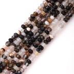 Faceted 4x6mm Natural Coffee Agate Stone Rondelle Spacer Gemstone Beads Loose Semi Gemstone Beads for Jewelry Making - color: Coffee Agate