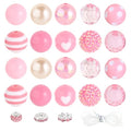 35 Pcs Chunky Bubblegum Beads 20mm Focal Pen Large Rhinestone Pearl Bead with Rhinestone Large Hole European Spacer Bead for DIY Beadable Pen School Jewelry Making Keychain Craft Making(Pink) - color: Pink