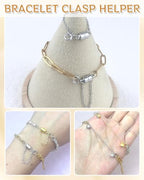 MKCYD 8Pcs Magnetic Bracelet Clasps and Closures with Safety Chain Never Fall Gold and Silver Bracelet Extender Converter Magnetic Clasps for Women - color: 8Pcs | Gold & Silver
