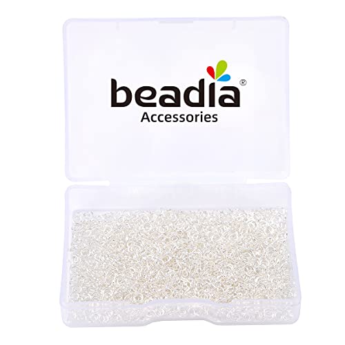 BEADIA Silver Plated Jump Rings Non Tarnish 3mm 1200pcs for Jewelry Making Findings - color: Silver, size: 0.5x3mm