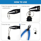 URSKYTOUS Split Ring Pliers Jewelry Making Tools Jump Ring Opener Tool Keychain Pliers for Opening Split Rings Jump Rings Jewelry Plier for Bracelet Fishing Beading DIY Craft Jewelry Making Supplies - color: Rh Blue