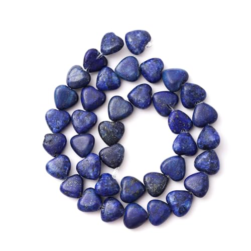 10mm Natural Lapis Lazuli Stone Beads Heart Shape DIY Loose Gemstone Energy Healing Crystal Charms for Jewelry Making Handmade - color: Lapis Lazuli