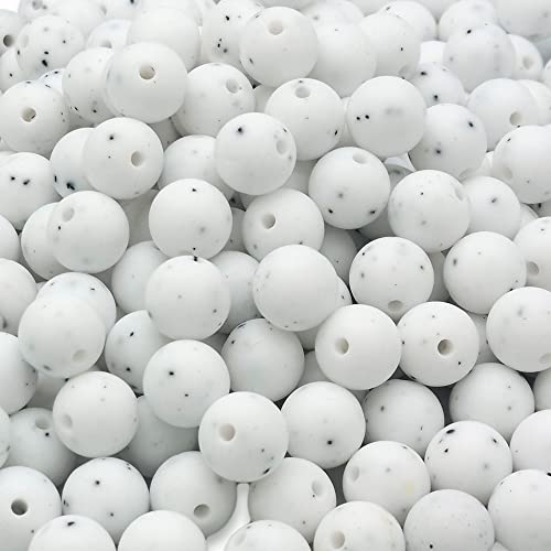 DIYOMR 100Pcs Silicone Beads, Single Color Beads Silicone Round Beads Rubber Craft Beads Bracelet Necklace Beads for Keychain Jewelry Lanyard DIY Crafts Making (12mm,Gravel) - color: Gravel, size: 12mm
