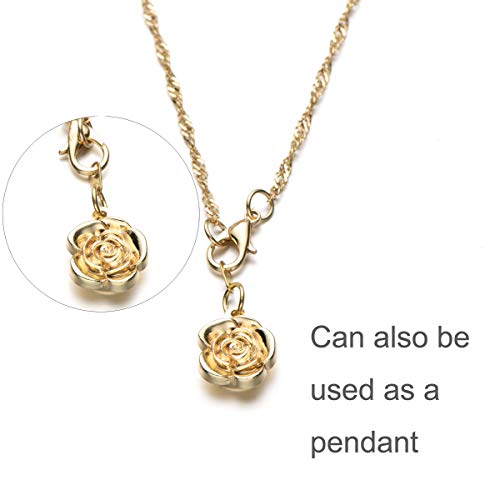 Zpsolution 12 Pieces Locking Magnetic Necklace Clasps and Closures Rose Magnetic Clasp for Jewelry Necklace Bracelet - color: 6 Glod 6 Silver