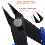 Murtenze 3 Pack 170ii Wire Flush Snips Micro Wire Cutters, Blue Nippers Diagonal Cutters 3D Printer Filament Pliers Tool for Cutting Electronics,Wires(5 Inch, Dark Blue) - color: Dark Blue