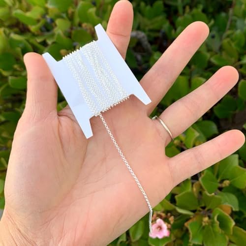 Adabele 5 Feet Authentic 925 Sterling Silver Unfinished Rolo Belcher Cable Chain Link 1.5mm (0.06 Inch) Thin Small Bulk Hypoallergenic Nickel Free for DIY Craft Jewelry Making SSK-A1 - color: Sterling Silver, size: 1.5mm Chain - 5 Feet Long