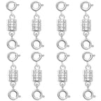 S925 Sterling Silver Magnetic Necklace Clasps and Closures,Magnetic Necklace Clasp for Jewelry Making Supplies (8silvery) - color: 8silvery
