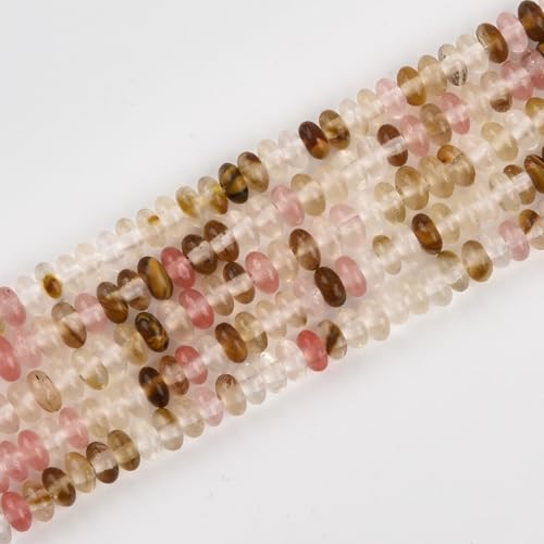 170pcs 4x2mm Watermelon Disk Rondelle Spacer Stone Semi Precious Gemstone Loose Beads for Jewelry Making 15 Inch - color: Watermelon