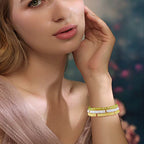 Ornaland 7Pcs Handmade Polymer Clay Heishi Surfer Stretch Bracelets Set Colorful Glass Beads Bracelets Boho Stackable Preppy Bracelets Wrist Jewelry for Women - color: Yellow