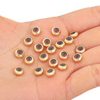 BEADIA 18K Gold Plated Stopper Beads 7x3mm 20pcs Rondelle Insert Silicon Length Adjust Spacer Beads for Jewelry Making Findings - color: Rondelle, size: 7x3mm