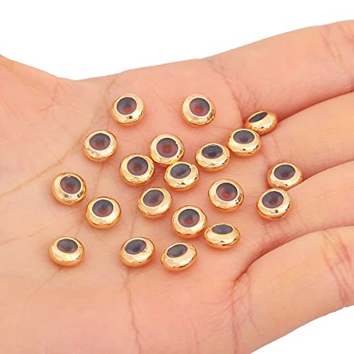 BEADIA 18K Gold Plated Stopper Beads 7x3mm 20pcs Rondelle Insert Silicon Length Adjust Spacer Beads for Jewelry Making Findings - color: Rondelle, size: 7x3mm