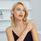 Gemsme 18K White Gold Plated Halo Necklace 5.0mm Round Cubic Zirconia Classic Tennis Necklace - color: Yellow Gold, size: 22 inch