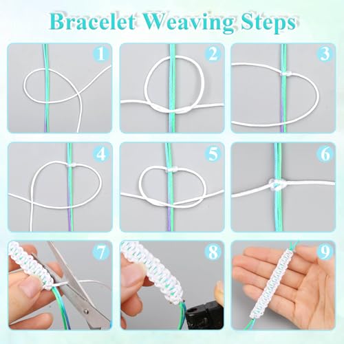 Anezus White Nylon Cord, Nylon Craft String, Silky Satin Rattail Cord Beading String for Braided Bracelets, Pendants Necklace, Macrame Keychains, Lanyards, Drawstring Bags, DIY Crafts, Sewing Projects - style: White