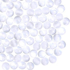 120PCS 8MM White Resin Round Beads with Holes Imitation Cat Eye Transparent Clear Shiny Smooth Spacer Looses Cats Eyes Bead Bulk for Jewelry Making Necklace Bracelet DIY Craft Supplies - color: White